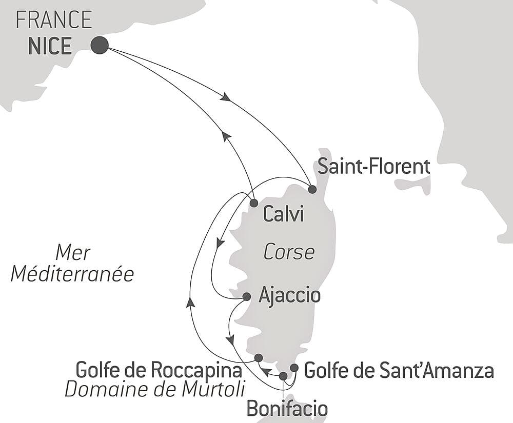 Rivages corses sous les voiles du Ponant null
